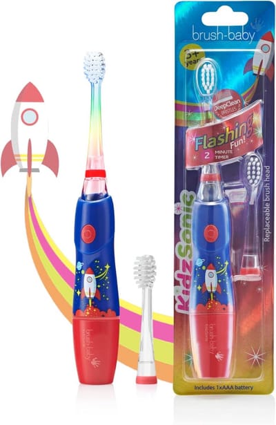 Elektrische Tandenborstel - Kinder Tandenborstel - Leuk Tandenpoetsen - Met Discolichten - 17.4 cm - Raket