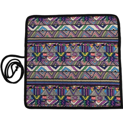20 Holes Handmade Canvas Paintbrush Holder Paint Pen Case Stationery Pen Storage Pouch gray