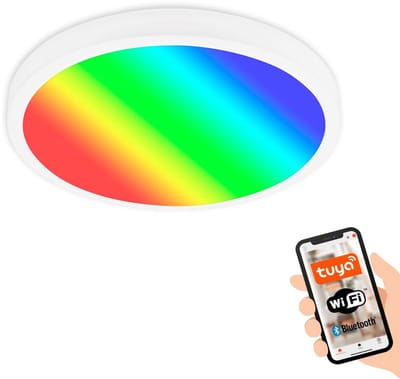 BRILONER Runa - Slimme Plafondlamp - met CCT kleurtemperatuurregeling - RGB kleuren - dimbaar - app bediening - voice control - Ø27cm