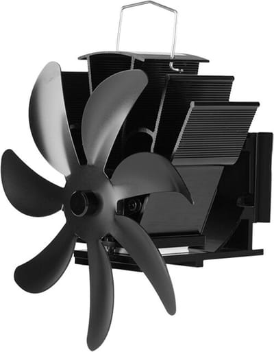 Bolture Kachelventilator voor Houtkachel - Haardventilator - Ecofan - Warmte Kachel Ventilator - Inclusief Thermometer - 7 Bladen
