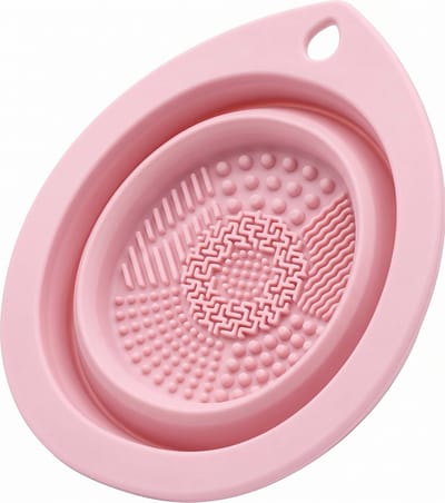 siliconen make-up borstel reiniger roze - opvouwbaar - schoonmaken - reinigen - makeup - borstel - brushes - cleaning - uitvouwbaar - cleaning mat - roze - beauty tools - IXEN