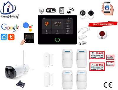 Draadloos alarmsysteem voor woning/camper/boot/caravan werkt met wifi en sim kaart en met spraakgestuurde apps. (Nederlands of Frans stem en tekst) ST01A-32