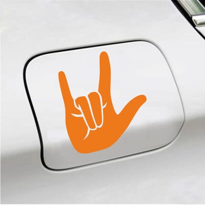 Bumpersticker - Rock N Roll - 14 X 12 - Oranje