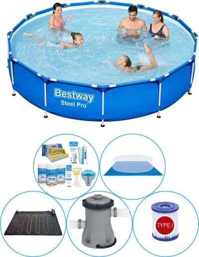 Zwembad Combi Deal - 6-delig - Steel Pro Rond 366x76 cm