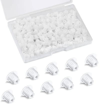 Dailygoods- Gatafdekkingen 250 stuks - Kunststof Stoppen - Ronde 5 mm - Wit - Voor Meubels - Veiligheidswaarschuwing bij Gladheid - Gatpluggen