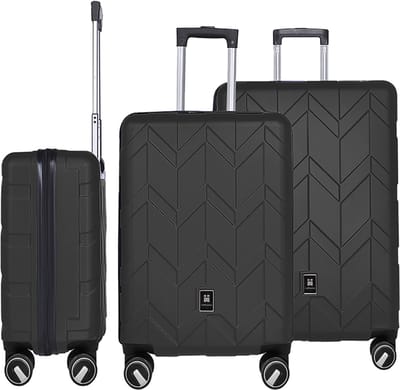 Butterfly Handbagage Koffer maat S – afm. 56×37×23 cm – 43 Liter – Hardcase Reiskoffer Zwart met 4 dubbele zwenkwielen met cijferslot