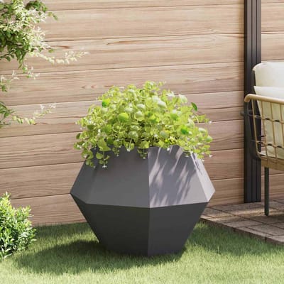 vidaXL Plantenbak Zwart 75 x 75 x 60 cm Staal