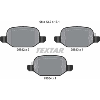 Remblokset TEXTAR 2565201, achter