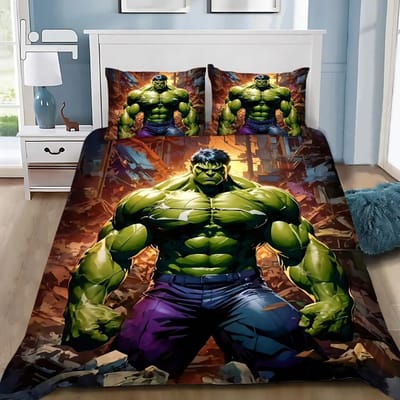 Dekbedovertrek Kussensloop Beddengoedset Film De Hulks Volwassene Jongen Meisje Slaapkamerdecoratie Kinderen Cadeau Eenpersoons Tweepersoons Groot Formaat 155x220cm 3pcs