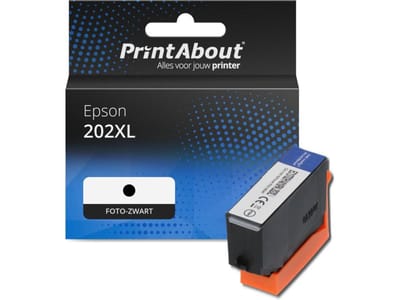 PrintAbout huismerk Inktcartridge 202XL (C13T02H14010) Foto-zwart Hoge capaciteit Geschikt voor Epson