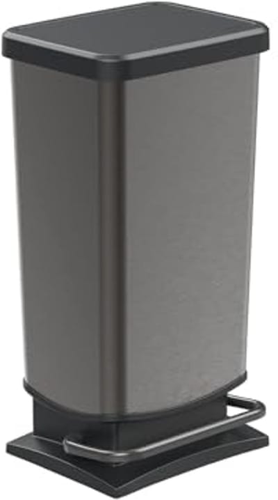 Vuilnisbak 40 liter met deksel - kunststof BPA-vrij (grafiet)