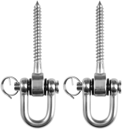 SnelShoppen - Set van 2 robuuste schommelhaken met kogellagers 12,2 cm | 180° scharnierhaken voor speeltuin en yoga. Heavy Duty RVS