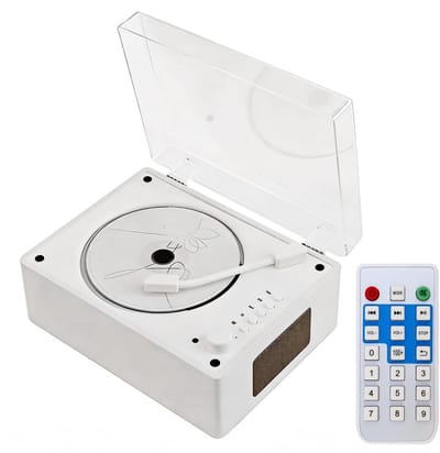 aladdien - Bluetooth CD-Speler - HIFI-Luidsprekers - Retro Koffer - Wit Hout - Ondersteuning MP3 - Ideaal voor Muziekliefhebbers - Compact en Stijlvol