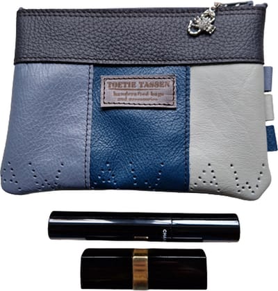 Toetie & Zo Handgemaakte Makeuptas - Etui - Leer - Blauw - Telefoontas - Makeuptas - Pennenetui - Medicijnhoesje - Leder