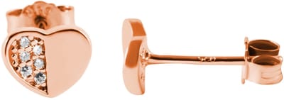 AKZENT Accent dames oorbel Heidi 925/- echt zilveren hart oorbellen "Heidi" met zirkonia