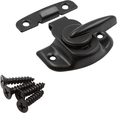 Raamsjerp Slot - Raamsluiting Grendel - Verticale Ramen Beveiligen - Nokkenvergrendelingsmechanisme - 1-7/8 inch centra - Mat Zwart