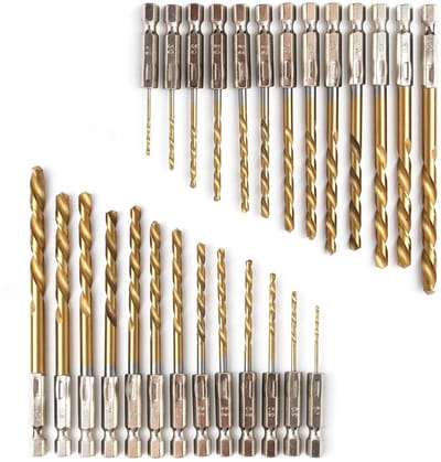 Dailygoods- Boorset 26-delig - Titanium gecoate boren - HSS-boor 1,5-6,5 mm - Voor hout/kunststof/metaal - Hoge slijtvastheid - Duurzaam materiaal