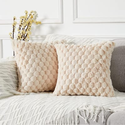 Kussenslopen - 2 stuks - 40×40cm - Ultrazacht en comfortabel - Decoratieve sierkussensloop - Voor bank, bed, woonkamer - Beige