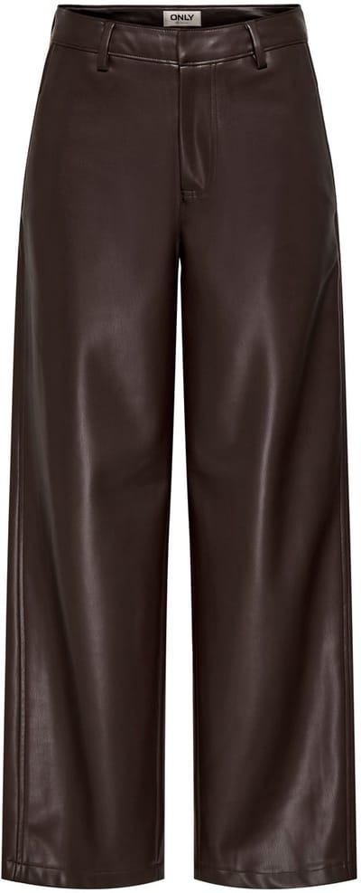 Only onlneli mw faux lea barrel pant pnt 15376856 chocolate torte