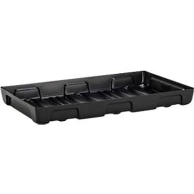 Lekbak voor kleine bakken CEMO 10/6, volume 33 l, voor legbordafmetingen 1000 x 600 mm, zonder rooster, met goedkeuring, stapelbaar, polyetheen, zwart