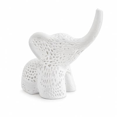 Voronoi Olifant Decoratie Beeld - Moderne Woondecoratie - Geometrisch Design - Luxe Sculptuur Voor Woonkamer Slaapkamer Kantoor - Minimalistische Dieren Decoratie - 17 x 10 x 15 cm - Wit
