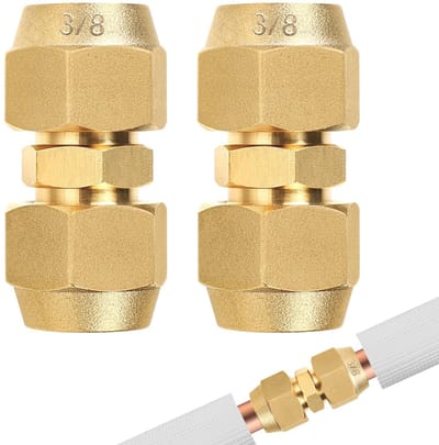 Dailygoods- Nippel Dubbel 3/8 Inch - Nippel 1/2 Inch - Nippel 5/8 Inch - Schroefverbinding - Accessoires Airconditioning - Geschikt voor Koelsystemen - Verbindingsnippel