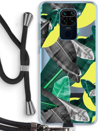 Case Company® - Hoesje met koord geschikt voor Xiaomi Redmi Note 9 hoesje met Koord - Fantasie jungle - Telefoonhoesje met Zwart Koord - Bescherming aan alle Kanten en Over de Schermrand