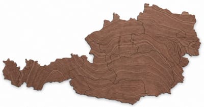 Houten wanddecoratie - Wooden wall decoration | Landkaart Oostenrijk 48 x 25cm Country map Austria | Donker hout - Dark wood | Muurdecoratie - Wall art - Wandfiguur Österreich - Echt Hout - Real Wood