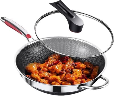 Anti-aanbak Koekenpan - Kookpan met deksel - Keukenwerkzaamheden - Gelijkmatige warmteverdeling - 30 cm - Multi kleuren