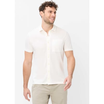Brax Heren Poloshirt  Style PIROZ offwhite, crèmewit, maat M