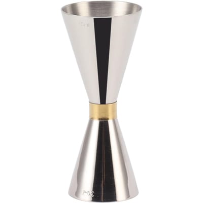 Cocktail Jigger Dubbelzijdig 304 Roestvrij Staal Bar Maatbeker met Schaal voor Thuisfeest zilver