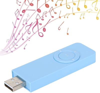Dailygoody - MP3-speler - Draagbare muziekspeler - 10 uur afspeeltijd - Blauw - Ondersteunt USB-flashdrive - HiFi-geluid - Voor muziekliefhebbers