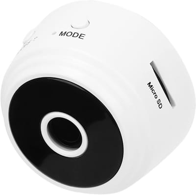 Mini WiFi Camera - Draadloze Beveiliging - Thuis Bewaken - Magnetische Bevestiging - 11cm Breed - Wit