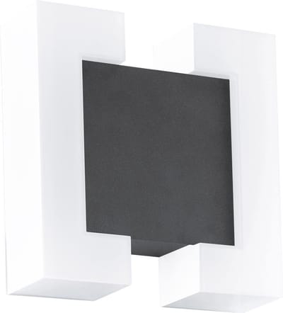 EGLO Sitia - Buitenverlichting - IP44 - Wandlamp - 2 Lichts - Antraciet - Wit
