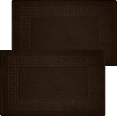 Griekse badmat - Zachte vloermat - Badkamer comfort - 100% ringgesponnen katoen - 53 x 86 cm - Bruin