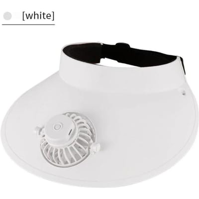 1pc Fan Cap Zomer Zonnescherm Zonnebrandcrème Ventilator Buiten USB Stroomkabel Hoed Ventilator Zomerbenodigdheden Drie Snelheid Wind wit