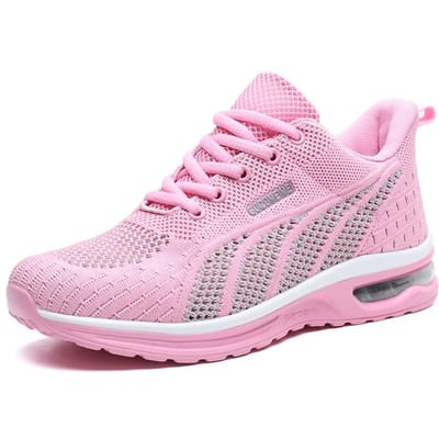 Hardloopschoenen Dames Zacht Ademend Lichtgewicht Sneakers Mesh Demping Veters Trainingsschoenen Casual Outdoor Dames Sportschoenen 37 white