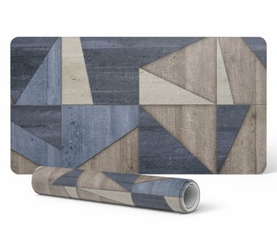 Decoratieve bureauonderlegger voor werk en studie, geometrische driehoeken, 90x45 cm