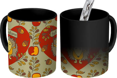Magische Mok - Foto op Warmte Mokken - Koffiemok - Egel - Herfst - Seizoenen - Kind - Design - Magic Mok - Beker - 350 ML - Theemok