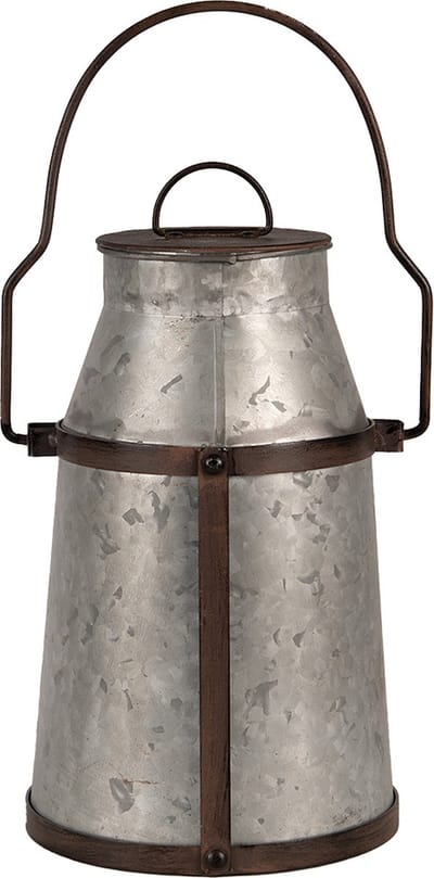 Clayre & Eef Decoratie Melkbus 26 cm Grijs Bruin Metaal
