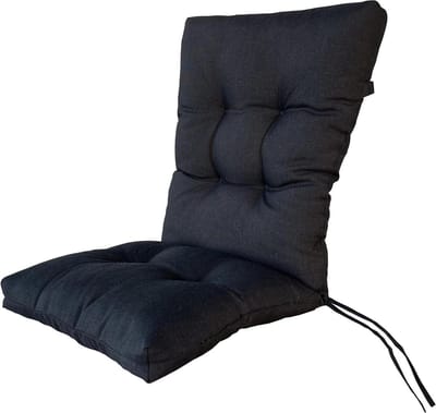 Tuinstoel Kussen - Loungekussen Hoge Rug - Buiten Ontspannen - Vormvast Schuim - 48 x 113 cm - Antracietgrijs