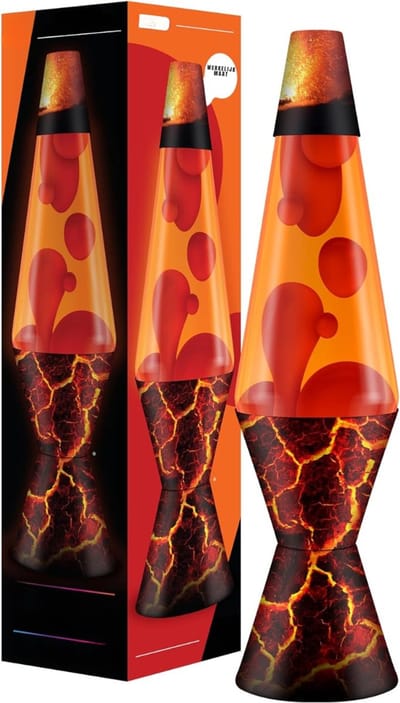 Core® Lavalamp voor Kinderen - Lavalamp - Glitterlamp - Rood/Oranje - 9cm x 9cm x 36cm