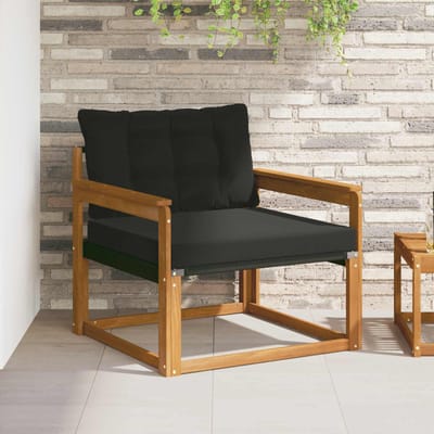 vidaXL - Buiten - bank - set - Massief - Acaciahout - en - Textilene - Naturel