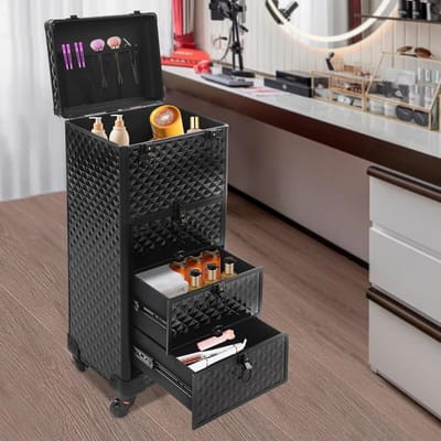 Cosmetica Koffer - Visagie Koffer - Kapperskoffer - Make-up Koffer met Verstelbare Vakken – beautyhouder