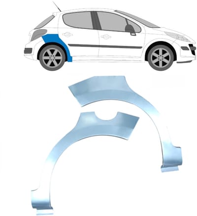 Reparatiepaneel achterspatbord voor Peugeot 207 207+ 2006- / Links + Rechts
