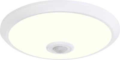 LED Plafondlamp met Sensor + Dag en Nacht Sensor - Kozolux Crimpy - 20W 1500lm - Natuurlijk Wit 4200K - Opbouw - Rond - Wit
