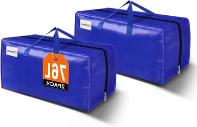 Verhuiszakken - Opbergzakken - Verhuizen - Labelvakken - 76L 2 stuks - Blauw