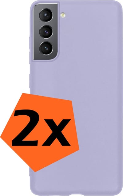 Hoes - 2 Stuks - Geschikt voor Samsung Galaxy S22 - Sterk & Shockproof - Case Siliconen - Back Cover - Telefoon Hoes - Lila