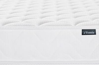 Vente-unique PELOPS by YSMÉE 140 x 190 cm witte bedbodem met opbergruimte + 15 cm dik traagschuimmatras
