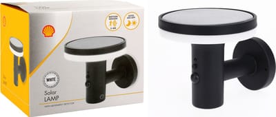 Shell Solar Buitenlamp met Bewegingssensor - Wit Licht - Tuinverlichting op zonne energie - Wandlamp oplaadbaar - Buiten Lamp - IP65 Waterdicht
